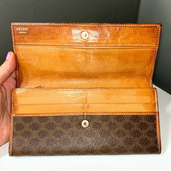 Celine Vintage Brown Macadam Continental Wallet - Picture 3 of 15